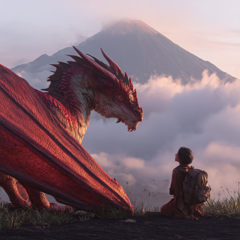 u9216494367_A_gentle_red_dragon_with_wings_and_overlapping_sc_1fa2160d-2239-452e-a45e-f655b7a1b008_3